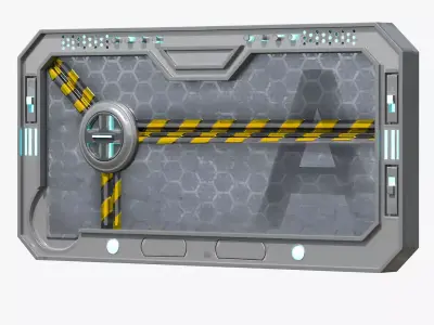 Animated Sci-fi Gate T1 Low-poly 3D model