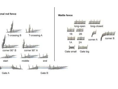 Modular medieval wooden fences and barrier pack