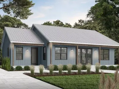 Modern Bungalow with Loft  Full 3D Architectural Model SketchUp  3D model