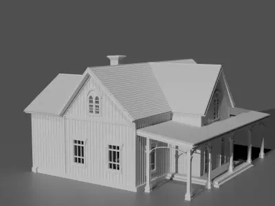 Classic Countryside Wooden House 3D print model
