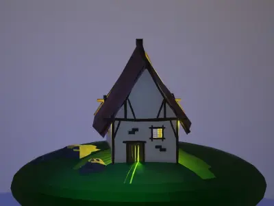 medieval-house house on island Free low-poly 3D model