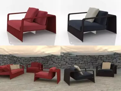 Frame armchair 3D model