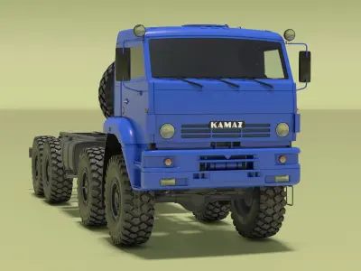  Kamaz 6560 Truck Blue Rigged 