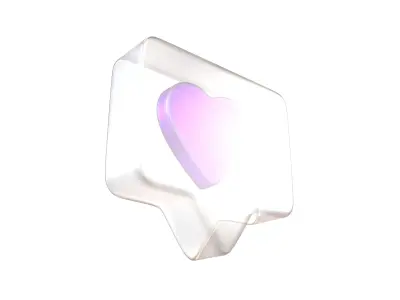 Socail Media Heart Bubble v1 006 Low-poly 3D model