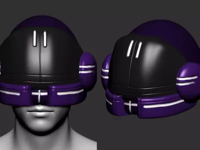 helmet high poly sculpt 3d printable  3D model