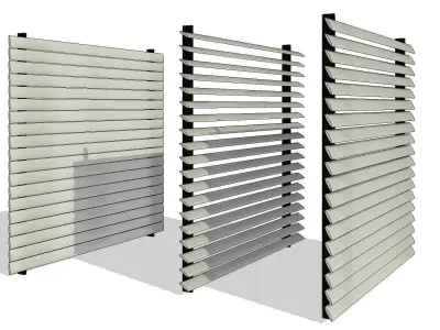 Exterior Aluminium Sun Screen Fixed Louvres 3D model