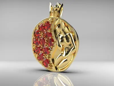 Pomegranate pendant 3D print model