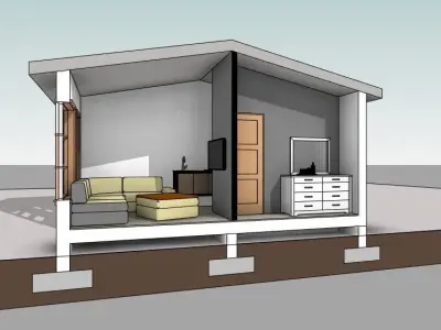 One Bedroom House 3D print model
