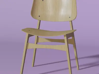 565656656 wooden chair 3D model