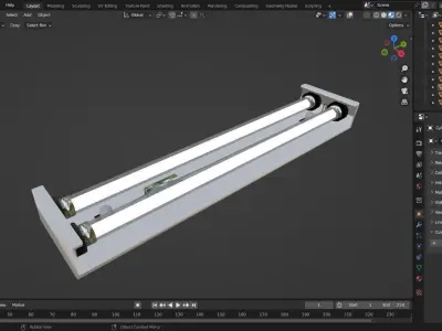 Fluorescent Lamp Free low-poly 3D model