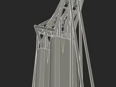 Pont Flaubert low poly Low-poly 3D model
