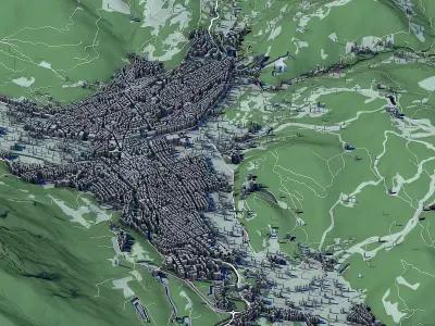 Cityscape Garmisch Partenkirchen Bavaria Germany 3D model