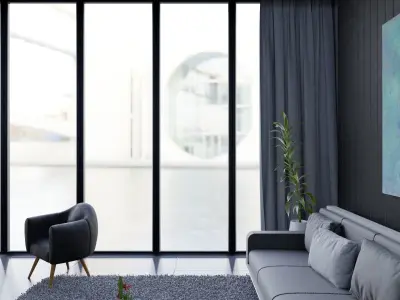 Modern Living Room - Photorealistic Interior Scene 3D model