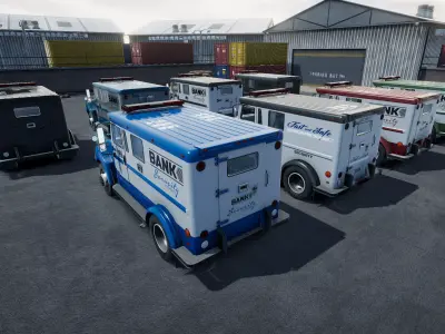 Armored security truck unity asset Low-poly 3D model