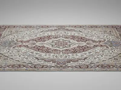 Oriental-style national carpet made of silk for Interior  3D model