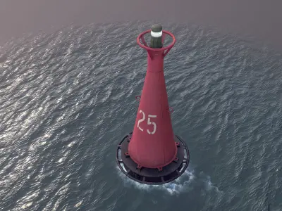 Buoy River RB-6-01 Right Side Mark Low-poly 3D model