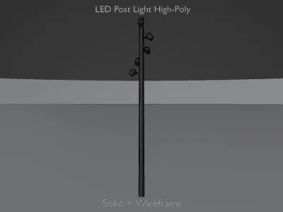 LED light column with 5 lights 3D model