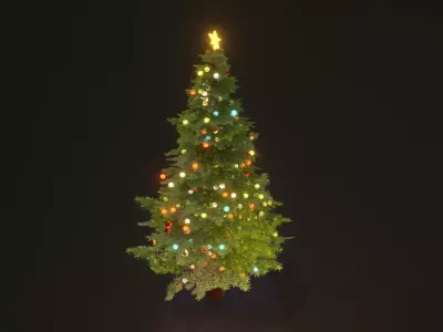 Christmas tree pbr Low-poly 3D model
