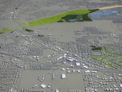 Victorville - Hesperia - 3D City Model Low-poly 3D model