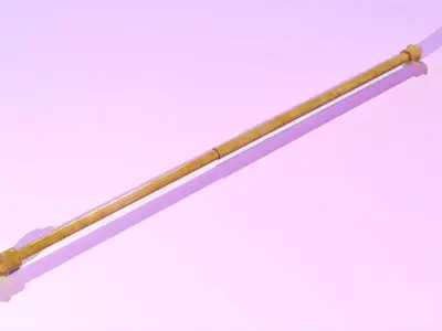 Curtain rod  Baston Cortinero  Low-poly 3D model