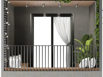 Apartment Modern Balcony 02 3D model