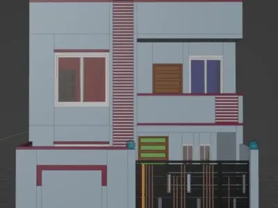 Society Model-House Exterior 3D Model 3D model