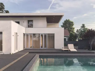 Modern villa 2 Low-poly 3D model