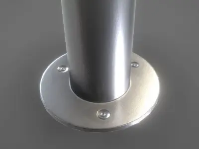 Modern Stainless Steel Barricade Bollard Low-poly 3D model