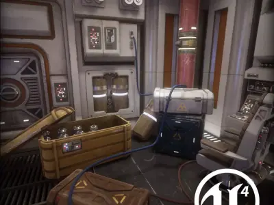 Sci Fi Interior Prop Pack 1 Low-poly 3D model