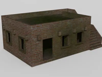 Game low poly Building Low-poly 3D model