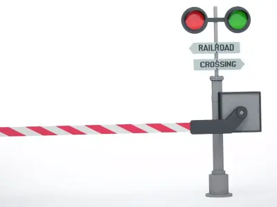 Railway Barrier 3D model