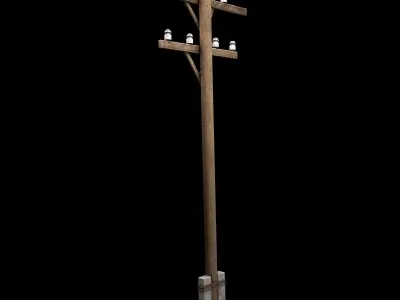 Electric wood pillar 3D model