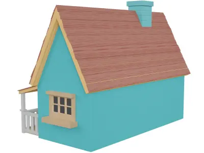 Cartoon House 3D model 17