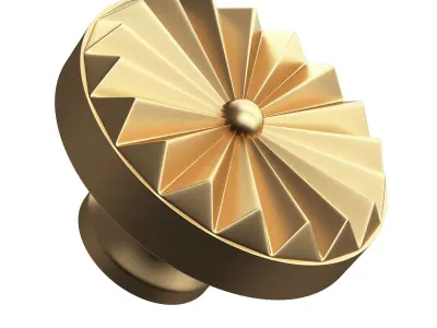 Classic Door Handle Gold Collection Low-poly 3D model