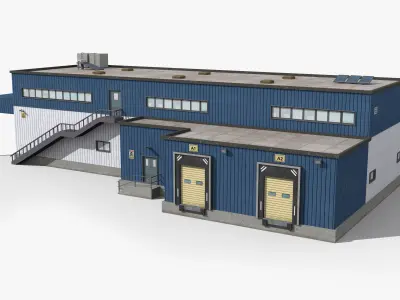 Factory x32 Low-poly 3D model