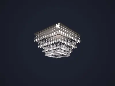 luster 1 light fixture with lot of crystals Free 3D model