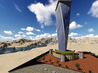 modern tower building 3D model