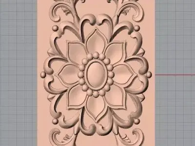 Door flower 3D relief STL Model for CNC woodworking carving E253 3D model