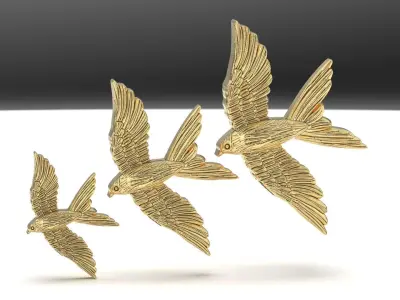 fly bird pendant 3D print model