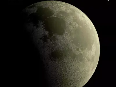 8K Moon with 3 materials low poly Low-poly 3D model