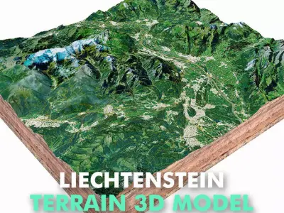 Liechtenstein Terrain 3D model