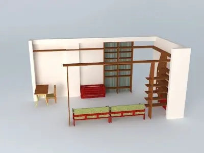 Concept for a small art gallery 3D model