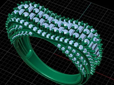 Diamond Ring for Women 3D print model 2