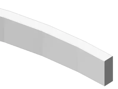 Concrete Curb 100 20 8 Radius 3 m Inner Curve 3D model