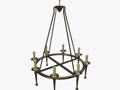 Medieval Chandelier V01 Low-poly 3D model