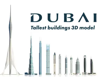 Dubai tallest buildings 3D model
