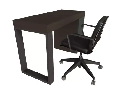 Minimalist Desk and Ergonomic Chair 3D model