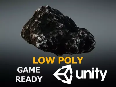 Asteroid meteorite Low-poly 3D model