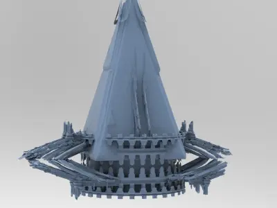 Island of Atlas Grand Tower pyramid 3 3D model