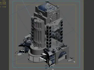 The future world - street waste 02 3D model